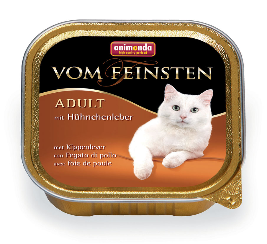 Консервы Animonda Vom Feinsten для взрослых кошек, с куриной печенью, 100 г46683 Консервы Animonda Vom Feinsten для взрослых кошек, с куриной печенью, 100 г46683Консервы Animonda Vom Feinsten - восхитительная еда, которая обещает много удовольствия и ценится кошачьими гурманами во всем мире, это линия полноценных сбалансированных консервированных кормов, которая удовлетворит запросы самых требовательных кошек. Состав: мясо и мясные продукты 63% (говядина, куриная печень 14%, свинина, домашняя птица), бульон, минералы. Анализ: белок 11%, жир 5,2%, клетчатка 0,3%, зола 1,6%, влажность 80,5%. Добавки (на 1 кг продукта): витамин D3 200 МЕ, витамин Е (a-токоферол) 30 мг. Вес: 100 г. Товар сертифицирован.