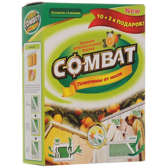 Пластины от моли Combat, с ароматом апельсина, 12 шт1495 Пластины от моли Combat, с ароматом апельсина, 12 шт1495Пластины Combat предназначены для защиты шерсти, меха, пера и изделий из них от повреждения разными видами моли. Уничтожает бабочек, личинки и кладку яиц моли. Разработанное японскими учеными сочетание современного, безвредного для людей и животных, но смертельного для моли активного вещества и нежного праздничного аромата апельсинового дерева обеспечивает эффект класса люкс. Благодаря специальной упаковке средство действует равномерно и безопасно для вещей даже при непосредственном контакте. Можно применять для хранения верхней одежды, головных уборов, зимней обуви, ковров. Характеристики: Комплектация: 12 шт. Состав: эмпентрин (ДВ) - 85%, отдушка - 10%, инертные компоненты - 5%. Размер упаковки: 13 см х 18 см х 5,5 см. Производитель: Корея. Артикул: 1495.