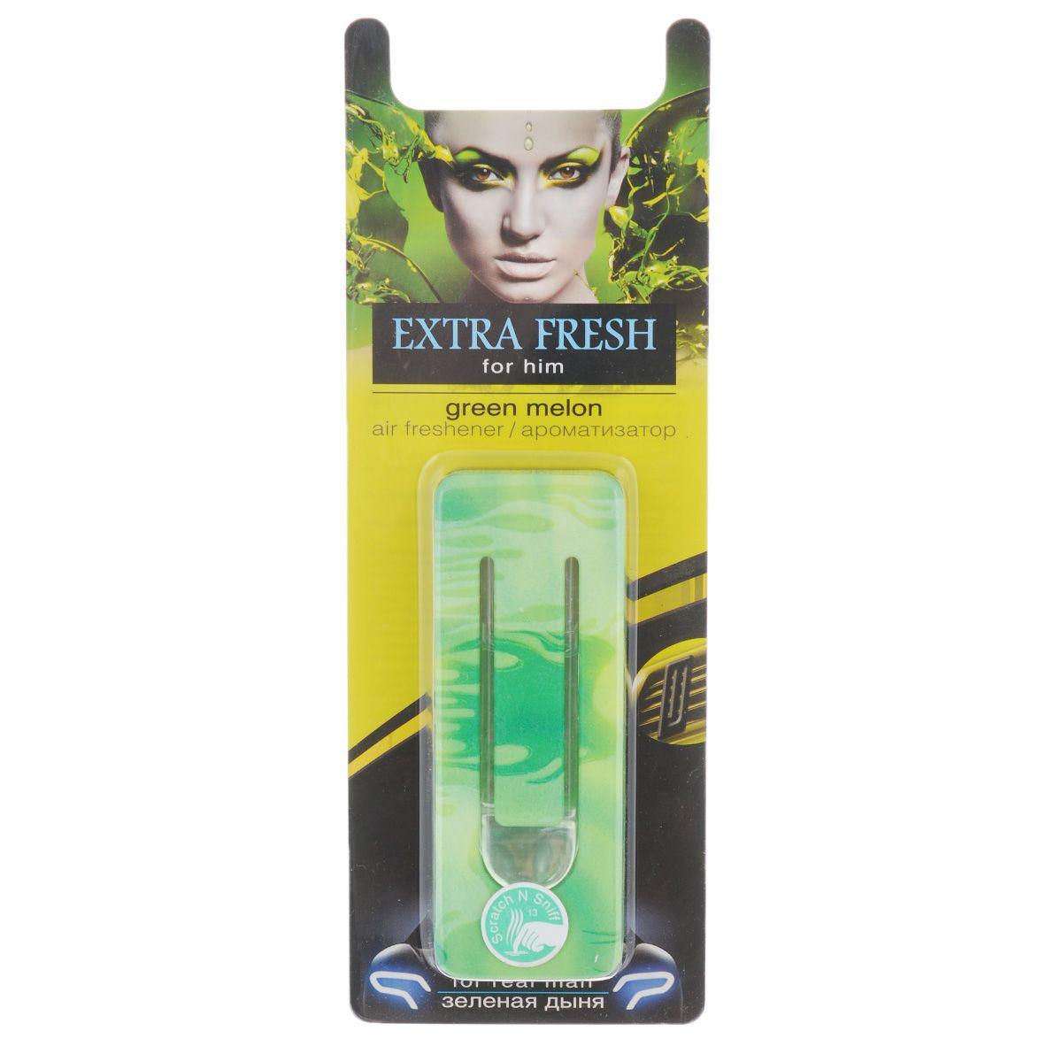 Ароматизатор для салона автомобиля Sapfire Extra Fresh. For Him, зеленая дыня-0789SAA-07896 Ароматизатор для салона автомобиля Sapfire Extra Fresh. For Him, зеленая дыня-0789SAA-07896Мембранный мужской ароматизатор для салона автомобиля Sapfire Extra Fresh. For Him имеет приятный аромат дыни. Ароматизатор, выполненный из пластика, предназначен для автомобиля, а также для небольших помещений. Extra Fresh - новое поколение концентрированных ароматизаторов. Парфюмерная композиция произведена в Японии. Обеспечивает стойкий насыщенный аромат и стойкий запах. Состав: пластик, парфюмерная композиция высокой концентрации, стабилизатор. Размер ароматизатора: 9 см х 3,5 см х 1,5 см.