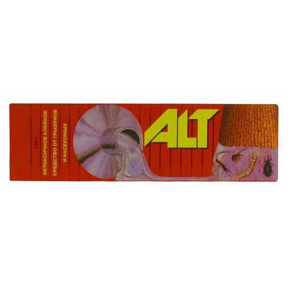 Клейкое средство от грызунов и насекомых ALT, 135 гКлей ALT 135 г Клейкое средство от грызунов и насекомых ALT, 135 гКлей ALT 135 гALT предназначено для отлова грызунов внутри и вокруг жилых и нежилых помещений, промышленных и сельскохозяйственных построек, на садово-огородных участках, а так же там, где применение ядохимикатов нежелательно. Пригоден для использования в сухих и влажных помещениях. Характеристики: Состав: полибутилен, полиизобутилен. Вес: 135 г. Изготовитель: Россия.