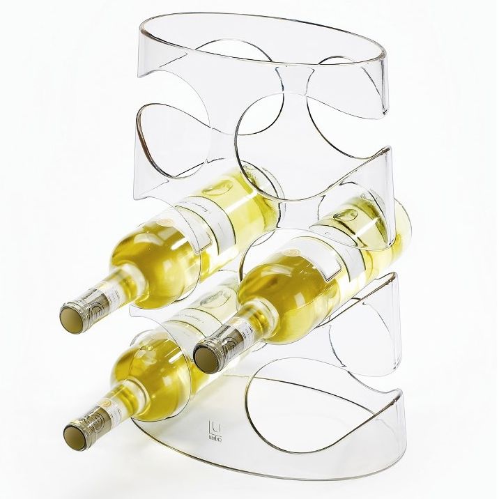 Подставка для винных бутылок Grapevine прозрачная330950-165 Подставка для винных бутылок Grapevine прозрачная330950-165Арт-объект на вашей кухне: сделанный из прочного акрила держатель не только великолепно справляется со своими функциональными обязанностями, но заодно и привлекает внимание гостей. И украшает собой кухню, гостиную или винный шкаф, а как иначе! Предназначен для 6 бутылок. Материал: пластик, цвет: прозрачный