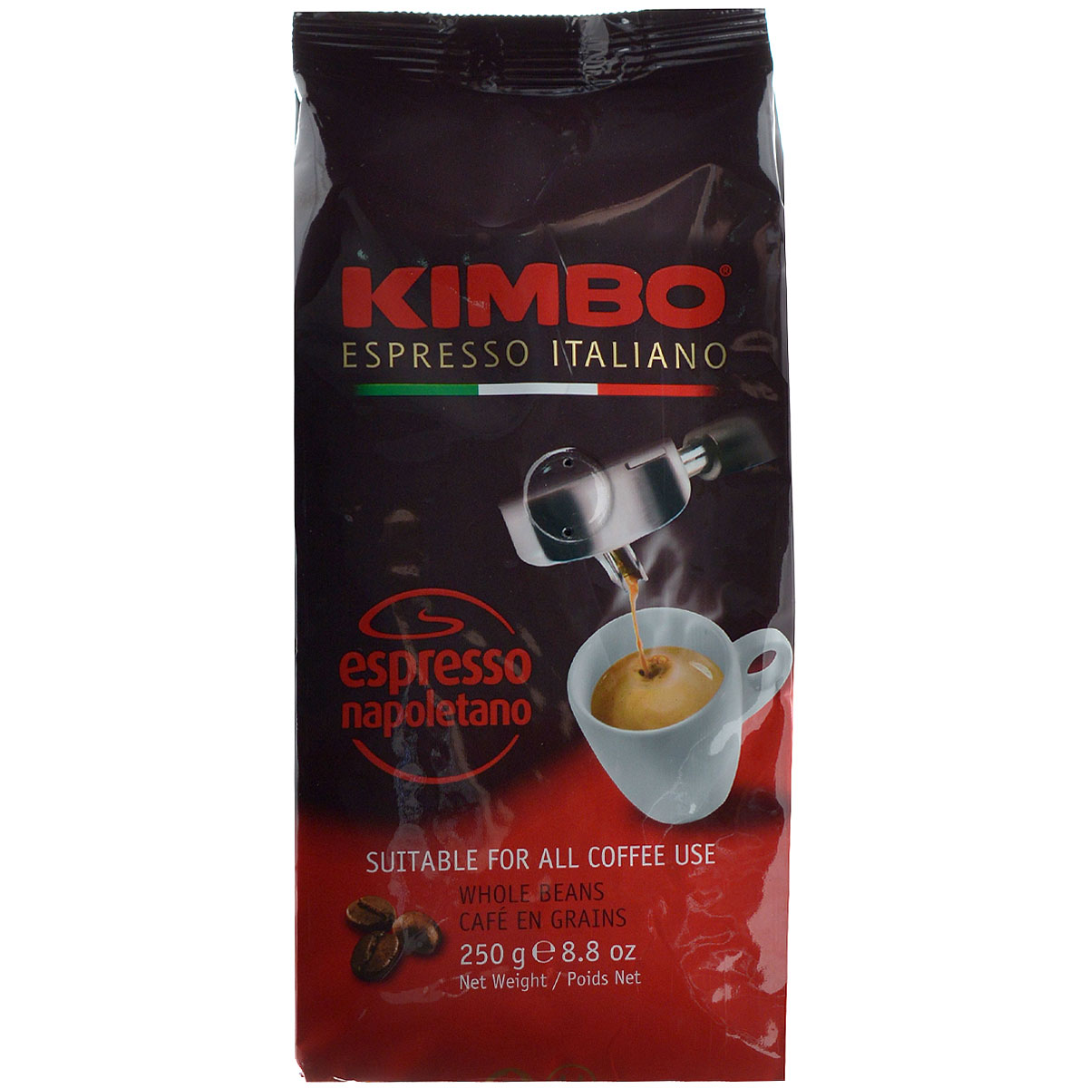 Kimbo Espresso Napoletano кофе в зернах, 250 г8002200602123 Kimbo Espresso Napoletano кофе в зернах, 250 г8002200602123Натуральный жареный кофе в зернах Kimbo Espresso Napoletano с интенсивным вкусом и богатым ароматом. Традиционная неаполитанская обжарка характеризуется густой пенкой. Идеально подходит для любителей крепкого эспрессо. Смесь содержит 90% арабики и 10% робусты.