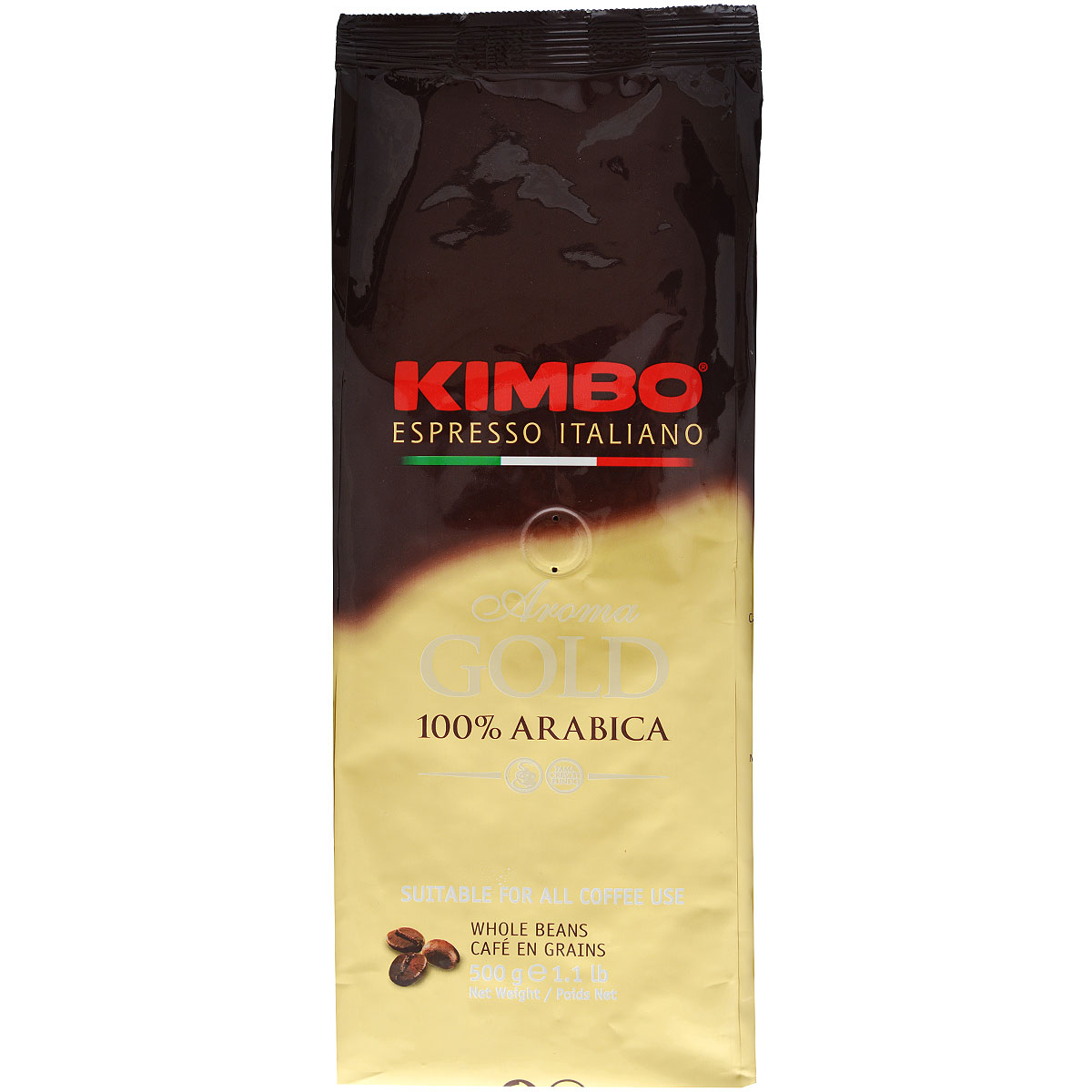 Kimbo Aroma Gold 100% Arabica кофе в зернах, 500 г8002200102159 Kimbo Aroma Gold 100% Arabica кофе в зернах, 500 г8002200102159Натуральный жареный кофе в зернах Kimbo Aroma Gold 100% Arabica. Смесь превосходной арабики отличается нежным вкусом, мягкой кислинкой и тонким ароматом. Состав смеси: 100% арабика.