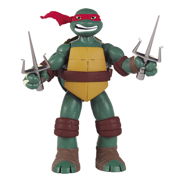 Фигурка Turtles Рафаэль, озвученная, 15 см91163 Фигурка Turtles Рафаэль, озвученная, 15 см91163Фигурка Turtles Рафаэль станет прекрасным подарком для вашего ребенка. Она выполнена из прочного пластика в виде персонажа команды TMNT - Черепашки-Ниндзя Рафаэля. Голова, руки и ноги фигурки подвижны, что позволяет придавать Рафаэлю различные позы. Фигурка оснащена звуковыми эффектами: если оттянуть и удерживать руку или ногу Черепашки, активизируется специальный боевой клич. Если отпустить руку, она моментально вернется в исходное положение. Ноги можно зафиксировать в неподвижном положении. В комплект входит оружие Рафаэля - два кинжала-сай. Ваш ребенок будет часами играть с этой фигуркой, придумывая различные истории с участием любимого героя. Они подверглись мутации и обучались искусству ниндзюцу у великого сэнсэя Сплинтера. Черепашки-Ниндзя готовы выбраться из своего секретного убежища и спасти мир от сил зла! Черепашки-Ниндзя впервые появились на страницах комиксов в далеких 80-х. Черепашки перебрались на телевидение по воле студии Murakami-Wolf-Swenson...