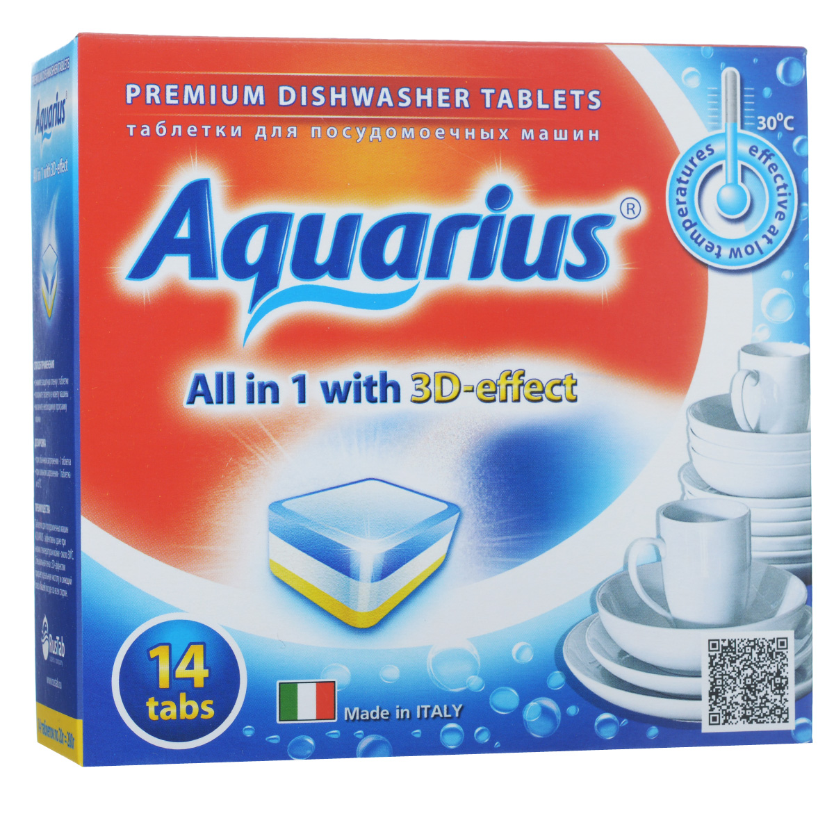 Таблетки для посудомоечных машин Lotta Aquarius, 14 шт16320 Таблетки для посудомоечных машин Lotta Aquarius, 14 шт16320Таблетки Lotta Aquarius предназначены для посудомоечных машин. Специальная пена с 3D- эффектом придает идеальную чистоту и сияющий блеск вашей посуде со всех сторон. Таблетки эффективны даже при низких температурах мойки - около 30°С. Для этого необходимо снять защитную пленку, положить таблетку в кювету машины и включить необходимую программу. В комплект входит 14 штук. Состав: фосфаты более 30%, кислородосодержащий отбеливатель более 5%, но менее 15%, поликарбоксилаты, фосфонаты, неионные ПАВ, энзимы (амилаза, протеаза), краситель, отдушка менее 5%. Товар сертифицирован.