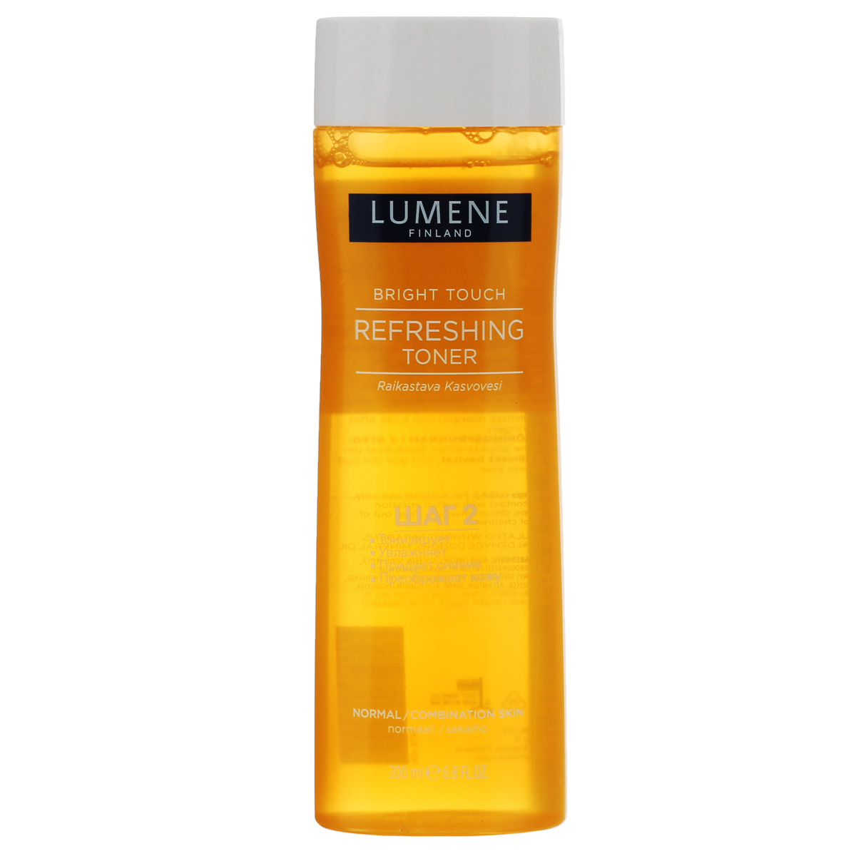 LUMENE Освежающий очищающий тоник Lumene Bright Touch, 200 млNL50-81281 LUMENE Освежающий очищающий тоник Lumene Bright Touch, 200 млNL50-81281С нектаром из ягод арктической морошки Для нормальной и комбинированной кожи Освежает кожу, придает сияние и обладает свойством выводить токсины. Результат – чистая, свежая и сияющая кожа.