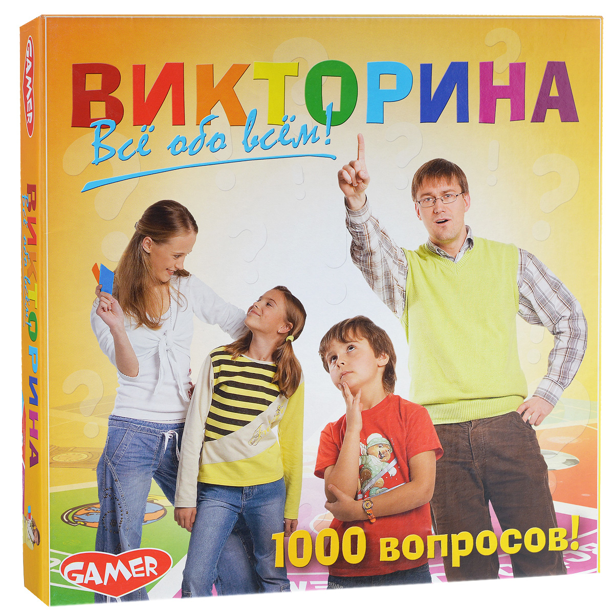 Настольная игра Dream Makers Викторина8020;8020Н Настольная игра Dream Makers Викторина8020;8020НКак провести интересно и с пользой время? Как, не выходя из дома, стать участником популярной игры? Как собрать всю семью дома и сделать так, чтобы всем было интересно и весело? Выбрав настольную игру Dream Makers Викторина, вы получите все ответы. 1000 вопросов по самым интересным отраслям знания: география, история, астрономия, литература, спорт - все обо всем. Подбирая вопросы, авторы игры составили их так, чтобы все они были из курса начальной и средней школы, и были интересны и полезны как детям, так и родителям. Время игры: 1000 минут.