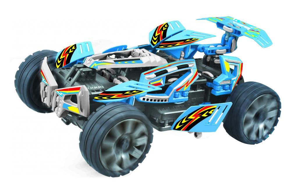 Balbi Машина-конструктор на радиоуправлении RCS-1003-BRCS-1003-B Balbi Машина-конструктор на радиоуправлении RCS-1003-BRCS-1003-BБагги BALBI RCS-1003-B на р/у – это машинка – конструктор синего цвета из серии высокоскоростных игрушек с отменными показателями проходимости. Изделие можно собрать в пяти разных вариантах. Модель легко собирается и разбирается. На Багги BALBI RCS-1003-B установлены большие высокие колеса и подвеска, а также полный привод 4х4, благодаря чему играть с ней можно как на асфальте, так и на бездорожье. Игрушка обладает отменной скоростью и маневренностью, совершает головокружительные виражи во время движения. Отлично подходит для игры на открытых площадках – радиус действия пульта управления 100 метров.