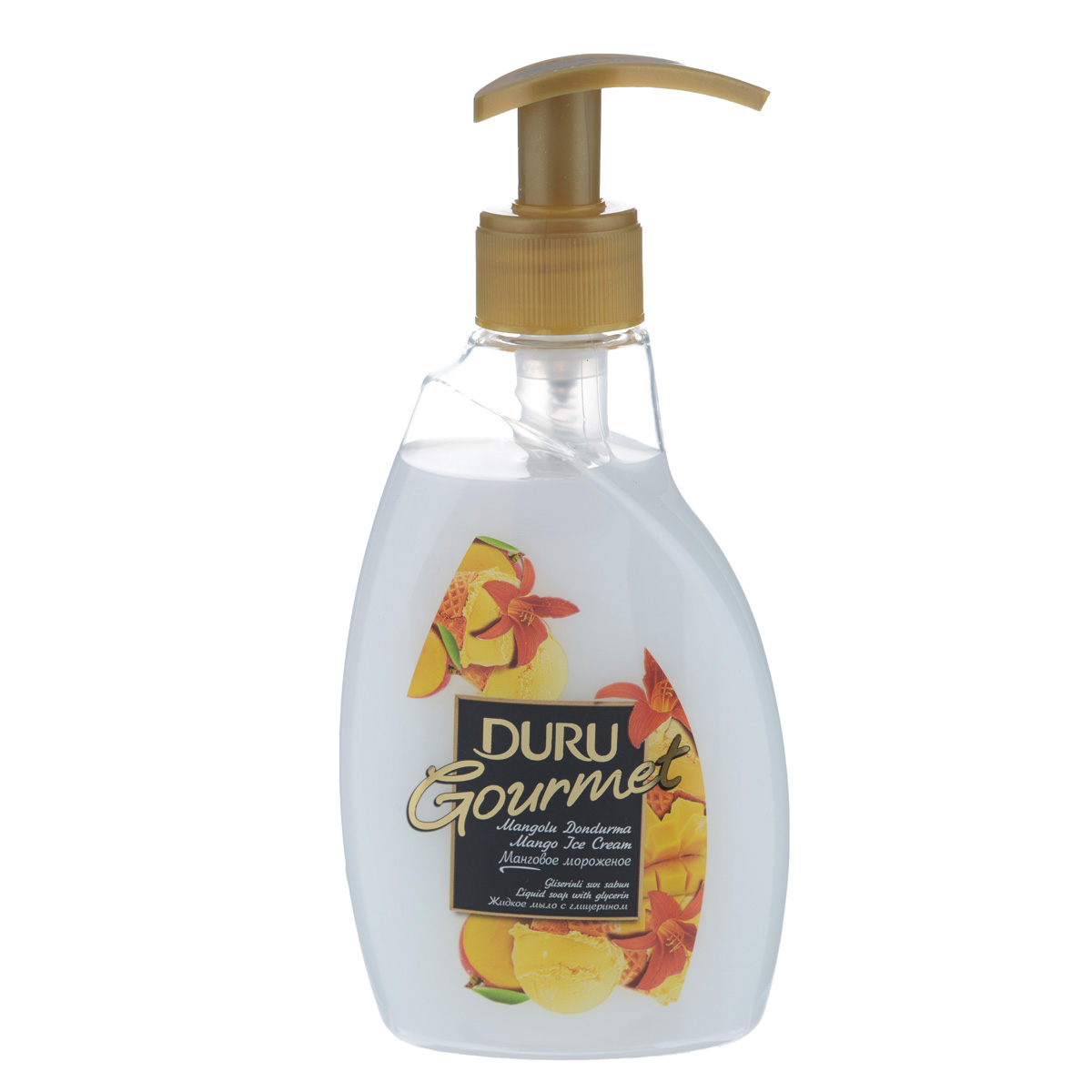 Duru GOURMET Мыло жидкое Манговое мороженое 300мл8002979032 Duru GOURMET Мыло жидкое Манговое мороженое 300мл8002979032Современное средство гигиены и ухода за кожей с увлажняющим действием глицерина. Отличается приятным фруктовым ароматом и нежной текстурой.