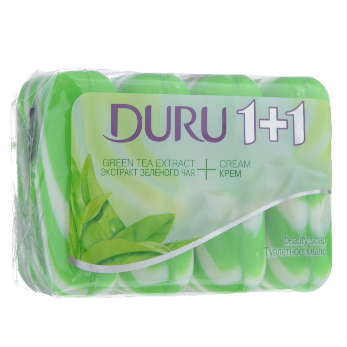 Duru Мыло 1+1 Зеленый чай 4*90г*800274802 Duru Мыло 1+1 Зеленый чай 4*90г*800274802Оригинальное полосатое мыло с натуральными экстрактами и увлажняющим кремом бережно очищает Вашу кожу и придает ей мягкость и свежесть
