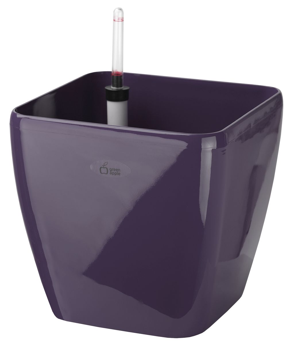 Горшок Green Apple, с системой автополива, цвет: сливовый, 22 х 22 х 20,5 смGPS10-10-P Горшок Green Apple, с системой автополива, цвет: сливовый, 22 х 22 х 20,5 смGPS10-10-PКвадратный горшок Green Apple, выполненный из полипропилена (пластика), имеет уникальную систему автополива, благодаря которой корневая система растения непрерывно снабжается влагой из резервуара. Уровень воды в резервуаре контролируется с помощью специального индикатора. В зависимости от размера кашпо и растения воды хватает на 2-12 недель. Длина индикатора уровня воды: 22,5 см.