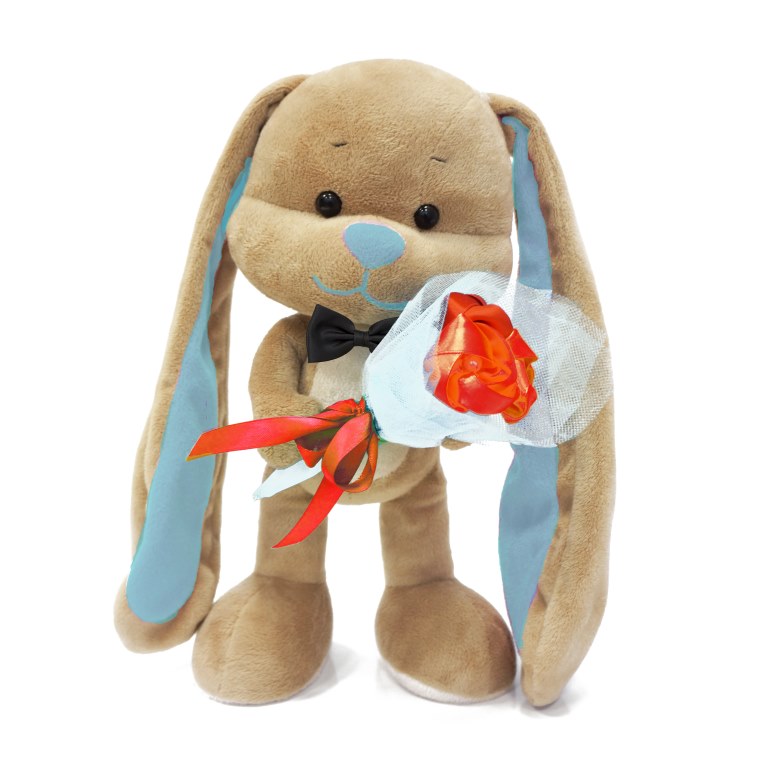 MAXITOYS Зайчик Жак С БукетомJL-013-25 MAXITOYS Зайчик Жак С БукетомJL-013-25Зайчик Жак приготовил красочный букет для милой зайки Лин. Идет в наборе с подарочной коробкой с атласными ленточками и открыткой.