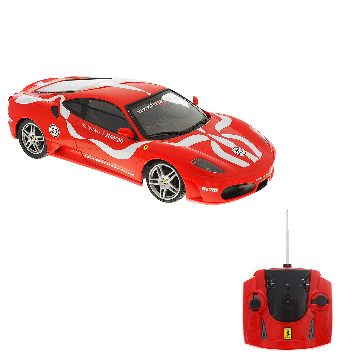 Радиоуправляемая модель Silverlit Ferrari Fiorano, цвет: красный. Масштаб 1/1686062C Радиоуправляемая модель Silverlit Ferrari Fiorano, цвет: красный. Масштаб 1/1686062CРадиоуправляемая модель Silverlit Ferrari Fiorano обязательно привлечет внимание взрослого и ребенка и понравится любому, кто увлекается автомобилями. Маневренная и реалистичная уменьшенная копия Ferrari Fiorano выполнена в точной детализации с настоящим автомобилем. Управление машинкой происходит с помощью пульта. Машинка двигается вперед и назад, поворачивает направо и налево (в том числе задним ходом). Игрушка оснащена световыми эффектами: у нее светятся фары, горят поворотные огни и стоп-сигналы. При движении машинки фары можно отключить с помощью пульта. Стоит лишь ребенку нажать кнопку на пульте, как у автомобиля загорятся фары, а его мотор будет издавать характерные звуки. Машинка может разгоняться до 20 км в час, но даже на этой скорости прекрасно входит во все повороты. У игрушки колеса прорезинены, поэтому она обеспечивает плавный ход игрушки и не портит напольное покрытие. В комплект входит инструкция по эксплуатации на русском языке. Продукция...