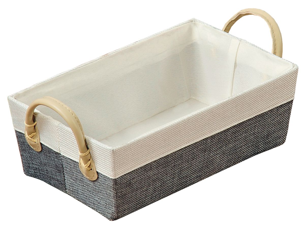 Корзина Kesper, с ручками, цвет: белый, серый, 29 х 16 х 9,5 см1930-7 Корзина Kesper, с ручками, цвет: белый, серый, 29 х 16 х 9,5 см1930-7Прямоугольная корзина Kesper изготовлена из высококачественного пластика и обшита ярким текстилем. Она предназначена для хранения хлеба, а также мелочей дома или на даче. Позволяет хранить мелкие вещи, исключая возможность их потери. Изделие оснащено удобными ручками из искусственной кожи. Корзина очень вместительная. Элегантный выдержанный дизайн позволяет органично вписаться в ваш интерьер и стать его элементом. Размер корзины по верхнему краю (без учета ручек): 29 х 16 см. Высота корзины (без учета ручек): 9,5 см.