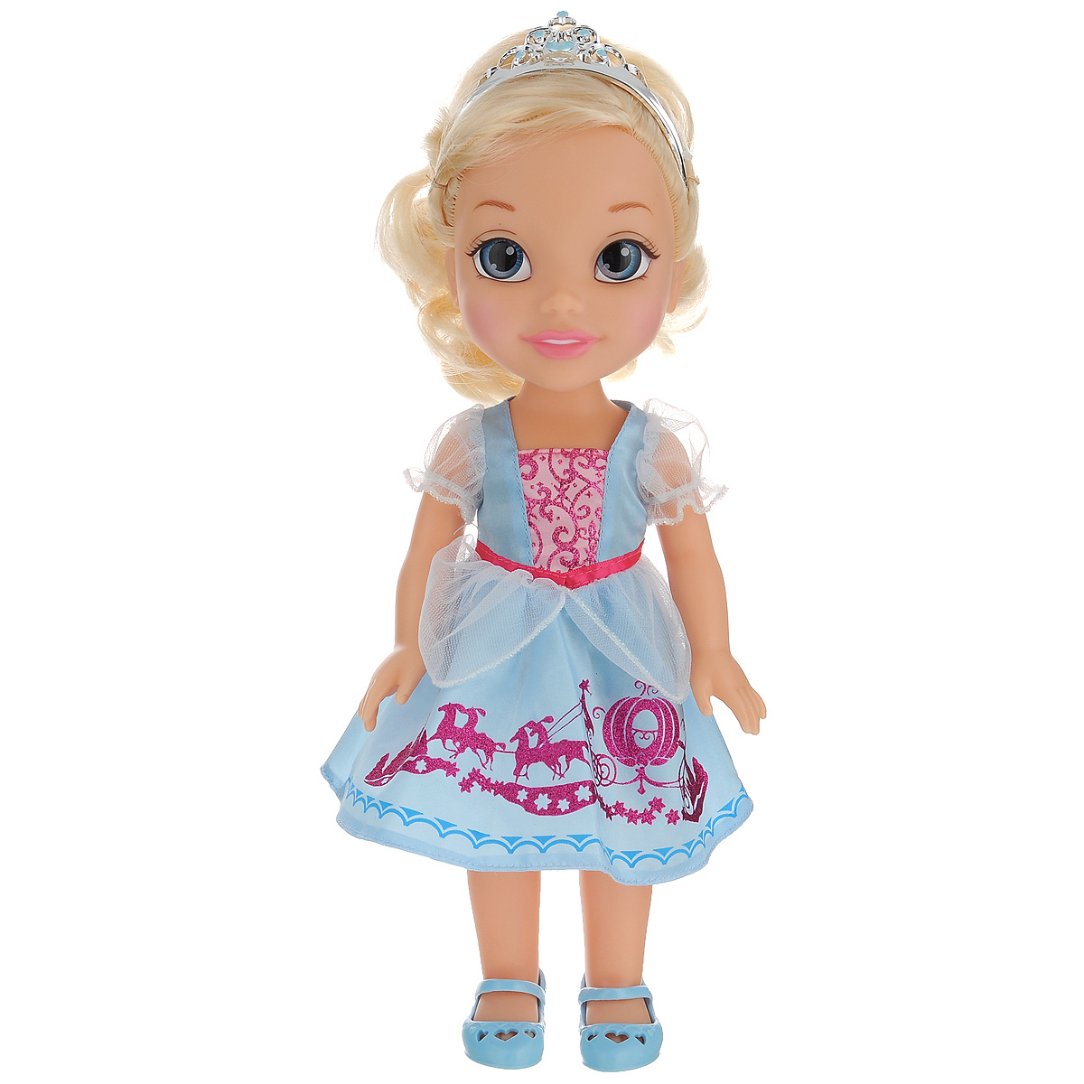 Disney Princess Кукла Малышка Золушка цвет платья голубой розовый750050_ребенок Золушки Disney Princess Кукла Малышка Золушка цвет платья голубой розовый750050_ребенок ЗолушкиИгрушка представлена в виде героини одноименного мультфильма Золушка. Кукла в виде Золушки выполнена из пластика и одета в прекрасное голубое платье с блестящими вставками, на ножках - голубые туфельки. У куклы прекрасные светлые локоны, которые можно заплетать. Голову Золушки украшает серебристая тиара. У куколки необыкновенные глазки-линзы. Такая куколка очарует вас и вашу дочурку с первого взгляда! Ваша малышка с удовольствием будет играть с принцессой Золушкой, проигрывая сюжеты из мультфильма или придумывая различные истории. Порадуйте свою дочурку таким замечательным подарком!
