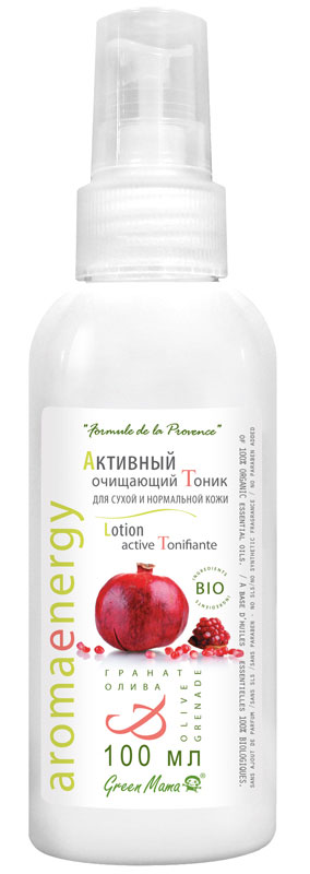 Green Mama Активный очищающий тоник для сухой и нормальной кожи Олива и Гранат, 100 мл158 Green Mama Активный очищающий тоник для сухой и нормальной кожи Олива и Гранат, 100 мл158Активный очищающий тоник для сухой и нормальной кожи Олива и гранат, насыщенный натуральными BIO компонентами, освежает кожу и заботится об ее оптимальном увлажнении. Ценный экстракт граната и вода оливы способствуют быстрому успокоению кожного покрова, выравнивают тон. Масло бабассу, богатое необходимыми нашей коже ненасыщенными жирными кислотами, заметно смягчает, дарит естественный блеск и шелковистость. Благодаря синергетическому действию натуральных BIO экстрактов и компонентов Ecocert, входящих в состав, средство поддерживает упругость и эластичность кожи, увлажняет, способствует замедлению старения и прекрасно тонизирует, придавая коже здоровый сияющий цвет. Активные компоненты: Дистилированная вода оливы, богатая полифенолами и калием, защищает кожу от агрессивного воздействия внешних факторов, стимулирует микроциркуляцию, улучшая цвет лица, придавая коже сияние и свежесть. 100% экстракты граната, акации, винограда, лавра, масло бабассу удерживают влагу, освежают,...