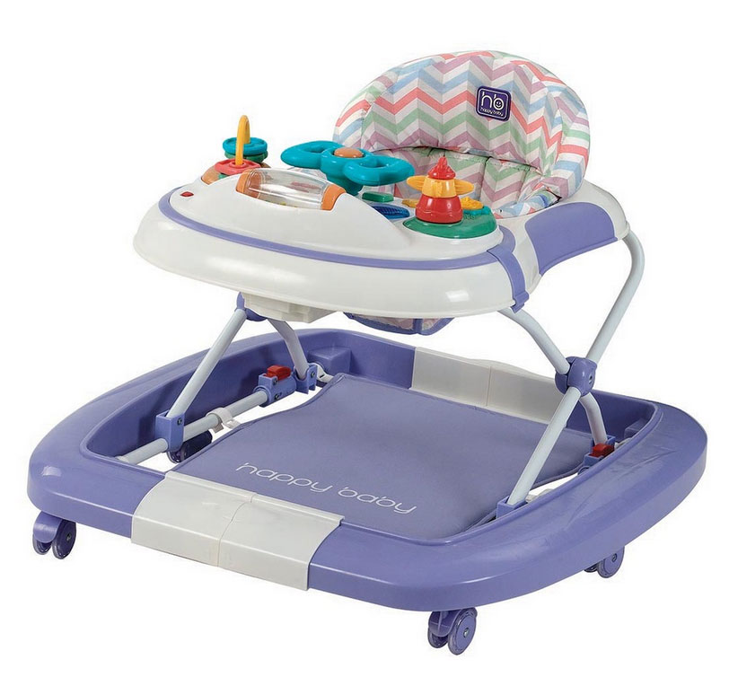 Happy Baby Ходунки-качалка Robin Violet4690624014444 Happy Baby Ходунки-качалка Robin Violet4690624014444Ходунки-трансформер Robin легко превращаются из классических ходунков в качалку с подвесным ковриком для ножек. Яркие цвета ходунков Robin понравятся и родителям, и малышам. Игровая панель с фактурными игрушками и звуковыми эффектами развивает зрение, слух, хватательный рефлекс и мелкую моторику. Игровая панель легко снимается, превращаясь в столик с подстаканником. Регулируемое по высоте сиденье легко фиксируется в одном из трех положений. Силиконовые колеса не поцарапают напольное покрытие. Съемный чехол легко чистить, компактная конструкция удобна для хранения даже в небольшой квартире. Игровая панель работает от 2-х пальчиковых батареек (тип АА). Игровая панель со звуковыми эффектами Развивающие игрушки Развивают координацию движений Учат ребенка держать равновесие Трансформируются в прыгунки с подвесным ковриком Съемная игровая панель Трансформируются в качалку Регулируются по высоте, 3 положения Съемный...