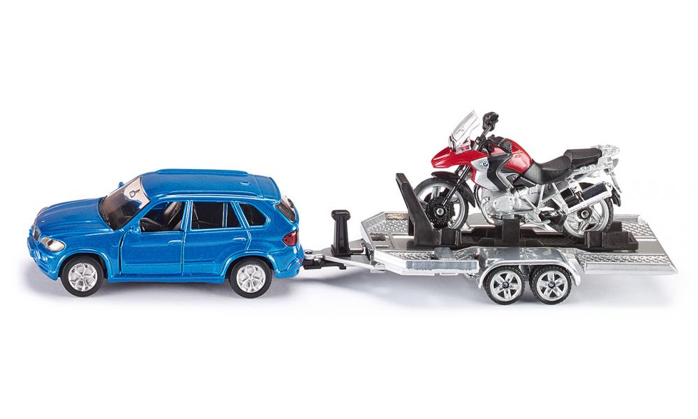 Siku Игровой набор BMW X5 с прицепом и мотоциклом BMW R 1200 GS2547 Siku Игровой набор BMW X5 с прицепом и мотоциклом BMW R 1200 GS2547Игрушечная модель Автомобиль с прицепом и мотоциклом