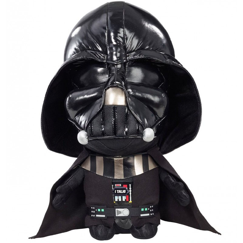 Мягкая озвученная игрушка Star Wars Дарт Вейдер, 38 см00223J Мягкая озвученная игрушка Star Wars Дарт Вейдер, 38 см00223JМягкая озвученная игрушка Star Wars Дарт Вейдер порадует любого поклонника знаменитой саги Звездные войны. Игрушка выполнена из высококачественного текстильного материала в виде Дарта Вейдера в его каноничном черном шлеме. При нажатии на животик игрушки, она произнесет знаменитые цитаты из кинофильма на английском языке, например Luke, I am your father, I find your lack of faith disturbing, или характерные для персонажа звуки дыхания. Дарт Вейдер - главный антагонист: хитрый и жестокий руководитель армии Галактической Империи, которая правит во всей Галактике. Вейдер выступает как ученик Императора Палпатина. Он использует тёмную сторону Силы, чтобы предотвратить распад Империи и уничтожить Повстанческий Альянс, который стремится восстановить Галактическую Республику. Оригинальная мягкая игрушка непременно поднимет настроение своему обладателю и станет замечательным подарком любому ребенку или взрослому, увлеченному вселенной Звездных войн. ...