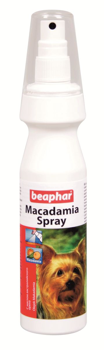 Спрей для собак и кошек Beaphar Macadamia Spray, распутывающий, с маслом австралийского ореха, 150 мл13202 Спрей для собак и кошек Beaphar Macadamia Spray, распутывающий, с маслом австралийского ореха, 150 мл13202Спрей Beaphar Macadamia Spray с маслом австралийского ореха предназначен для сухой кожи и хрупкой поврежденной бесцветной шерсти. Идеальный кондиционер как для длинношерстных, так и для короткошерстных собак и кошек, придающий шерсти мягкость, шелковистость и блеск. Состав: вода, норковый жир, касторовое масло (гидрогенизированное, этоксилированное), 3-бегенойлокси-2-гидрокситриметил аммоний хлорид, 1,2 пропандиол, ароматизатор, 5-бром-5-нитро-1,3-диоксан. Способ применения: ограничения по применению относительно количества отсутствуют, зависит от размера животного. Тщательно распылите на расстоянии 30 см, оставьте в течение 10 минут и хорошо прочешите шерсть. Объем: 150 мл. Товар сертифицирован.