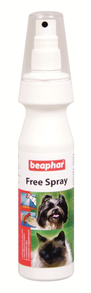 Спрей для собак и кошек Beaphar Free Spray, от колтунов, с миндальным маслом, 150 мл13203 Спрей для собак и кошек Beaphar Free Spray, от колтунов, с миндальным маслом, 150 мл13203Спрей от колтунов с миндальным маслом Beaphar Free Spray предназначен для собак и кошек. Облегчает pacчecывание, предотвращает спутывание шерсти и образование колтунов. После обработки шерсть становится мягкой, шелковистой и блестящей. В случае если колтуны сохраняются, промойте сначала шерсть шампунем Beaphar против колтунов. Особенно рекомендуется для выставочных собак. Активные ингредиенты: миндальное масло. Способ применения: обработайте всю шерсть с расстояния 30 см, подождите 10 минут и хорошо расчешите. Объем: 150 мл. Товар сертифицирован.