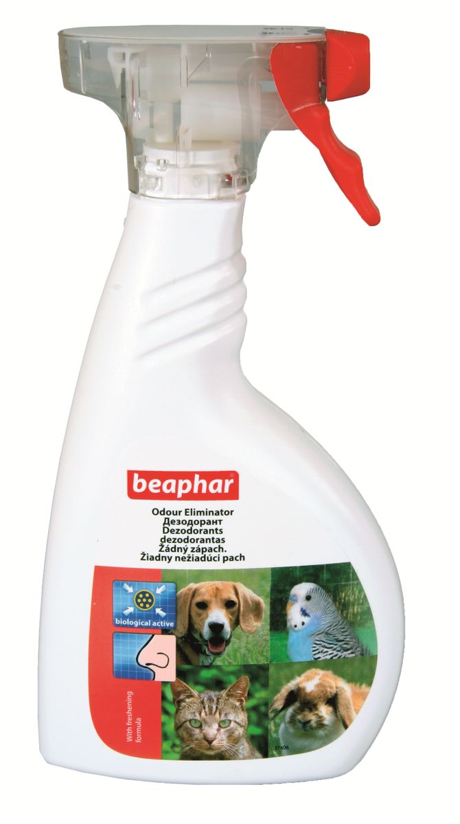 Дезодорант для уничтожения запаха Beaphar Odour Eliminator, 400 мл13211 Дезодорант для уничтожения запаха Beaphar Odour Eliminator, 400 мл13211Спрей Beaphar Odour Eliminator предназначен для уничтожения биологических пятен и неприятных запахов, вызванных животными в помещении (запах псины, запах испражнений, другие неприятные запахи). Содержит бактерии, которые надежно связывают ферменты неприятного запаха и придают воздуху легкий цветочный аромат. Состав продукта: раствор спор палочковидных бактерий, биоразлагаемых поверхностно-активных веществ и ароматизатора, вода деминерализованная. Способ применения: перед применением хорошо встряхните. Обильно распылите на поверхности пятна. Оставьте препарат действовать в течение нескольких минут. Удалите грязь с помощью ткани или губки и хорошо протрите слегка влажной тканью. Устранение трудноудаляемых или старых пятен может потребовать повторного применения. Объем: 400 мл. Товар сертифицирован.