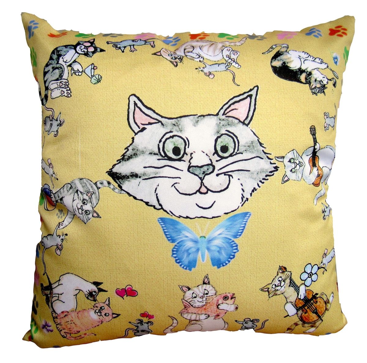 Подушка декоративная GiftnHome CatsnMouse, 35 см х 35 смPLW-35 Кошки-Мышки Подушка декоративная GiftnHome CatsnMouse, 35 см х 35 смPLW-35 Кошки-МышкиДекоративная подушка GiftnHome CatsnMouse - это яркое украшение вашего дома. Чехол выполнен из искусственного шелка и декорирован красочным изображением. Чехол закрывается на молнию. Внутреннее наполнение подушки - холлофайбер. Мягкая и комфортная подушка GiftnHome CatsnMouse не оставит равнодушными тех, кто ценит красоту и комфорт. Размер: 35 см х 35 см.