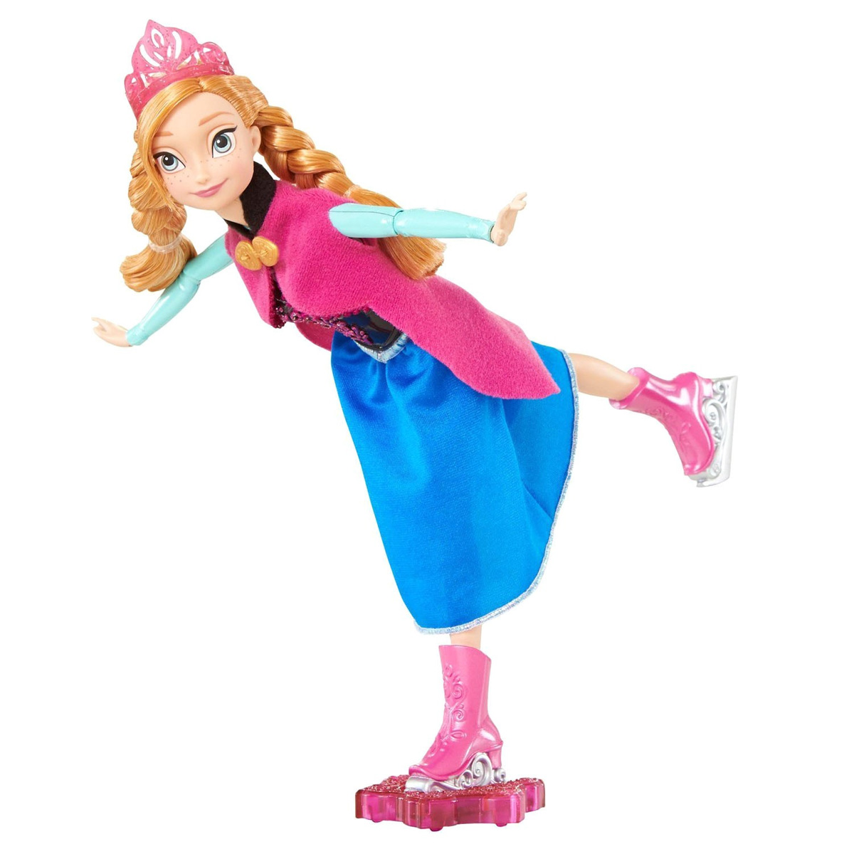 Disney Princess Кукла Холодное сердце Фигуристка АннаCBC61/CBC62 Disney Princess Кукла Холодное сердце Фигуристка АннаCBC61/CBC62Кукла Disney Frozen Холодное сердце. Фигуристка Анна поможет вашей малышке окунуться в сказочный мир. Куколка выполнена в виде главной героини диснеевского мультфильма Холодное сердце. Куколка одета в платье с цветочным узором и теплую розовую накидку, которая не дает ей замерзнуть, а на рыжих волосах куколки, заплетенных в две косы, красуется розовая корона. На ногах - коньки. Ручки, ножки и голова куколки подвижны. В комплект входит специальная подставка, с помощью которой куколку можно катать, представляя, как грациозно она катается на коньках. Ваша малышка с удовольствием будет играть с этой куколкой, проигрывая сюжеты из мультсериала или придумывая различные истории.