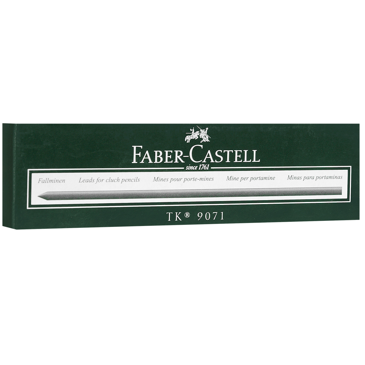 Графитные грифели Faber-Castell, 10 шт127105 Графитные грифели Faber-Castell, 10 шт127105Графитные грифели Faber-Castell подходят механических карандашей любой марки. Они оставляют на бумаге четкий черный след, не размазываются, обладают ударопрочностью и экономно расходуются. В наборе 10 заточенных грифелей, упакованных в пластиковый футляр для удобного хранения.
