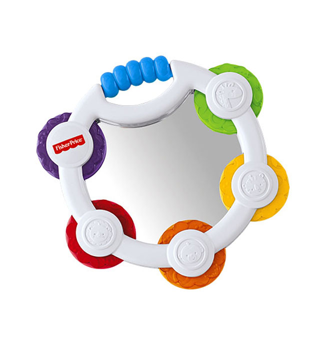 Fisher-Price Infant Игрушка Бубен, с зеркальцемBLT37 Fisher-Price Infant Игрушка Бубен, с зеркальцемBLT37Игрушка Fisher-Price Бубен привлечет внимание вашего ребенка и не позволит ему скучать. Она выполнена из прочного безопасного пластика ярких цветов в виде бубна, задняя сторона которого изогнута так, что он может вращаться на полу. Пластиковые тарелочки при тряске ударяются друг об друга, что, несомненно, развеселит малыша. В центре игрушки расположено большое безопасное зеркальце. Бубен оснащен удобной ручкой, с помощью которой ребенок сможет игрушку держать, трясти и хлопать по ней. Игрушка Бубен поможет малышу развить цветовое и звуковое восприятия, чувство ритма, моторику рук и координацию движений. Характеристики: Размер бубна: 15,5 см х 15,5 см х 3 см. Рекомендуемый возраст: от 3 месяцев. Размер упаковки: 16 см х 20 см х 4 см.