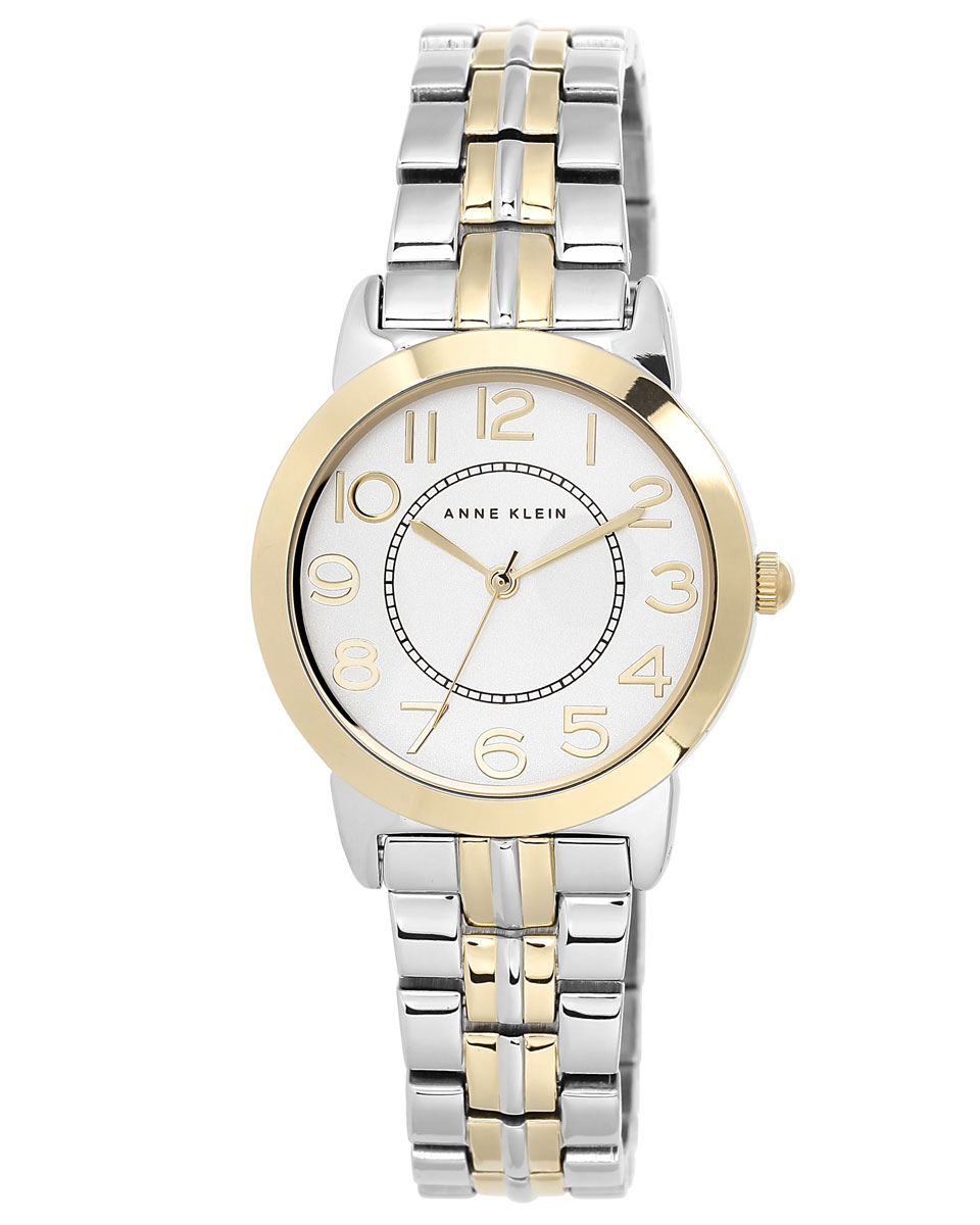 Часы наручные женские Anne Klein DAILY, цвет: золотистый, белый, серебристый. 1791SVTT1791SVTT Часы наручные женские Anne Klein DAILY, цвет: золотистый, белый, серебристый. 1791SVTT1791SVTTЭлегантные женские часы Anne Klein DAILY выполнены из нержавеющей стали с PVD, минерального стекла. Циферблат изделия дополнен символикой бренда. Часы оснащены кварцевым механизмом с тремя стрелками, полированным корпусом, устойчивым к царапинам минеральным стеклом, степенью влагозащиты 3atm. Изделие дополнено металлическим браслетом с вставкой с складным замком, состоящим из двух элементов с возможностью регулировать длину браслета. Часы поставляются в фирменной упаковке. Стильные часы Anne Klein DAILY подчеркнут изящество женской руки и отменное чувство стиля их обладательницы.