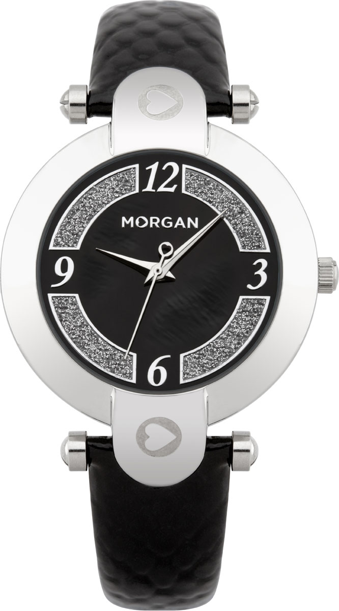Наручные часы женские Morgan, цвет: черный, серебристый. M1134BBRM1134BBR Наручные часы женские Morgan, цвет: черный, серебристый. M1134BBRM1134BBRЭлегантные наручные часы Morgan выполнены из нержавеющей стали с IP-покрытием серебристого цвета, минерального стекла. Циферблат изделия дополнен символикой бренда и блестками. Часы оснащены механизмом Miyota с тремя стрелками, полированным корпусом, устойчивым к царапинам минеральным стеклом, степенью влагозащиты 3atm. Изделие дополнено ремешком из натуральной кожи с тиснением под рептилию. Ремень оснащен застежкой-пряжкой с возможностью регулировать длину изделия. Часы поставляются в фирменной упаковке. Стильные часы подчеркнут изящество женской руки и отменное чувство стиля их обладательницы.