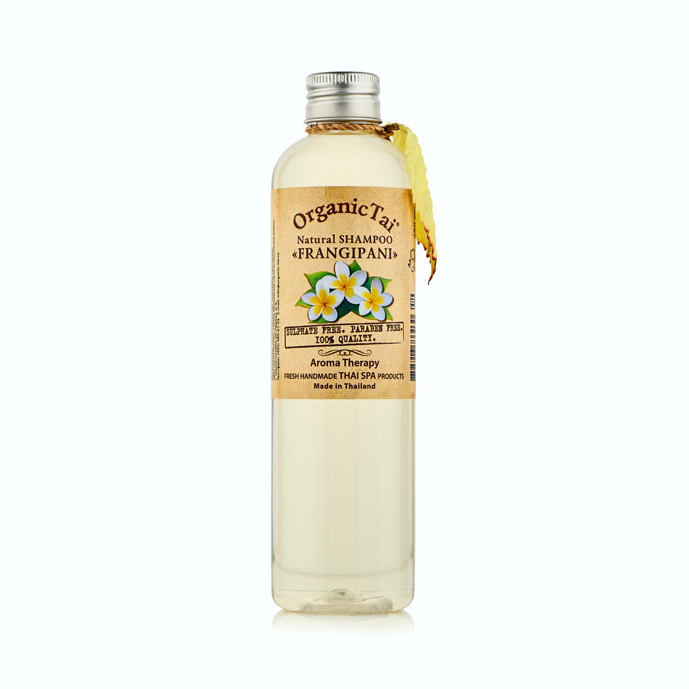 OrganicTai Натуральный шампунь для волос «ФРАНЖИПАНИ»260 мл8858816 733030 OrganicTai Натуральный шампунь для волос «ФРАНЖИПАНИ»260 мл8858816 733030Уникальная формула. Не содержит воду, консерванты парабены и синтетические пенящиеся вещества сульфаты (без SLS, SLES и др.). Натуральная моющая основа. Высокая концентрация органических экстрактов и эфирных масел ФРАНЖИПАНИ, МОРСКИХ ВОДОРОСЛЕЙ, ЗЕЛЕНОГО ЧАЯ, ОГУРЦА, ГРЕЙПФРУТА, ЛАВАНДЫ, ЖОЖОБА, АЛОЭ ВЕРА и ПАНТЕНОЛ восстанавливают структуру каждого волоса от корней до самых кончиков, интенсивно питают, укрепляют и придают волосам шикарный блеск. Манящий аромат ФРАНЖИПАНИ относят к АФРОДИЗИАКАМ – искушающим и вызывающим желание. Этот шампунь поразит Вас своей эффективностью, очарует пленительным ароматом, порадует экономичностью.