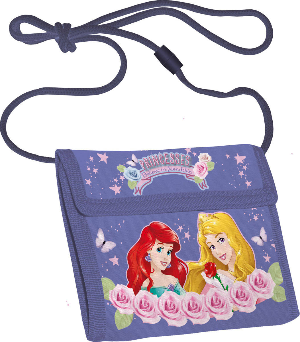 Кошелек детский Disney Princess, цвет: сиреневыйPRCB-MT1-022 Кошелек детский Disney Princess, цвет: сиреневыйPRCB-MT1-022Яркий детский кошелек Disney Princess выполнен из полиэстера и оформлен красочным рисунком. Внутри кошелек оснащен отделением для денежных купюр и карманом на застежке-молнии. Кошелек складывается втрое и закрывается широким клапаном на липучку. На внутренней стороне предусмотрен шнурок, с помощью которого изделие можно носить через плечо или на шее. Кошелек Disney Princess станет надежным спутником для вашего ребенка!