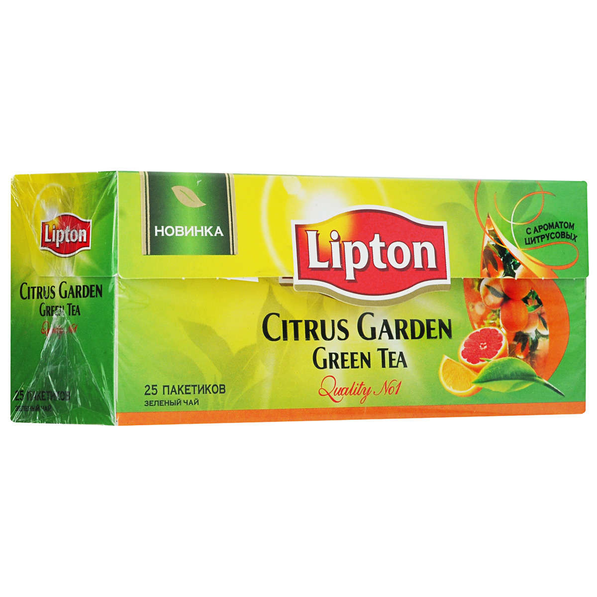 Молодые чайные листочки, выращенные под теплыми лучами солнца, дарят зеленому чаю Lipton Citrus Garden нежный вкус, дополненный ярким свежим ароматом грейпфрута, апельсина и мандарина, чтобы Вы могли насладиться любимым чаем в каждой чашке. Откройте яркий вкус цитрусовых ноток в изысканном букете зеленого чая Lipton!