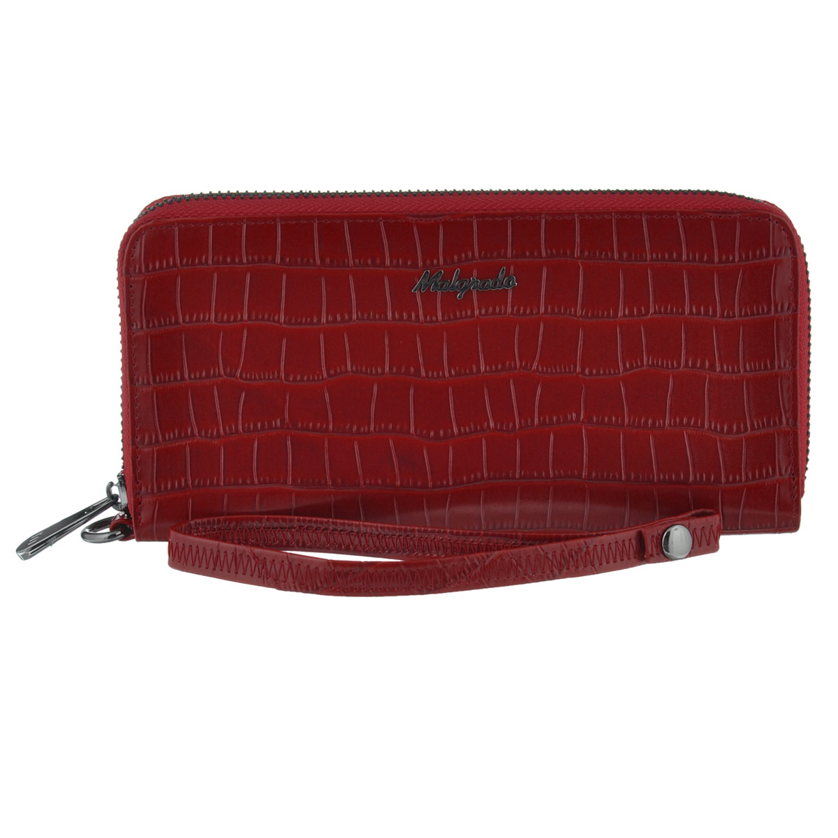 Кошелек женский Malgrado, цвет: красный. 73005-4370273005-43702# Red Кошелек женский Malgrado, цвет: красный. 73005-4370273005-43702# RedСтильный кошелек-клатч Malgrado выполнен из натуральной высококачественной кожи с тиснением под рептилию. Лицевая сторона оформлена гравировкой в виде названия бренда. Изделие закрывается по периметру на металлическую застежку-молнию. Внутри расположены три отделения для купюр, карман для мелочи на застежке-молнии, два потайных кармана и восемь прорезных кармашков для пластиковых карт и визиток. В комплект входит кожаный ремешок для удобной переноски. Высота ремешка 16,5 см. Изделие упаковано в подарочную металлическую коробку синего цвета с логотипом фирмы. Стильный кошелек-клатч не оставит равнодушной ни одну представительницу прекрасной половины человечества.