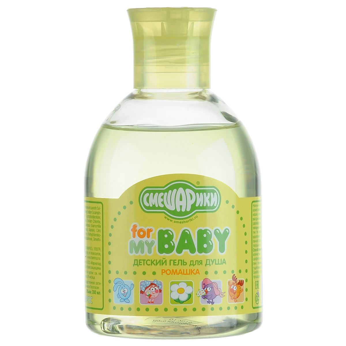Смешарики Детский гель для душа For my Baby, с экстрактом ромашки, 300 млСМ91 Смешарики Детский гель для душа For my Baby, с экстрактом ромашки, 300 млСМ91Нежный детский гель для душа Смешарики For my Baby подходит для купания малышей с рождения. Гель прекрасно пенится в воде любой жесткости, полностью смывается. Оставляет нежную кожу малыша чистой и не пересушенной, благодаря сбалансированному составу, сохраняющему естественный водно-жировой баланс кожи. Содержит экстракт и отвар ромашки и бисаболол, которые оказывают противовоспалительное, успокаивающее действие, питают и защищают кожу ребенка. Принципиальное отличие геля для душа в использовании моющих веществ натурального происхождения, которые не наносят раздражающего действия на детскую кожу и оказывают мягкое моющее действие. Средство не содержит красителей, не вызывает аллергии. Товар сертифицирован и дерматологически безопасен.