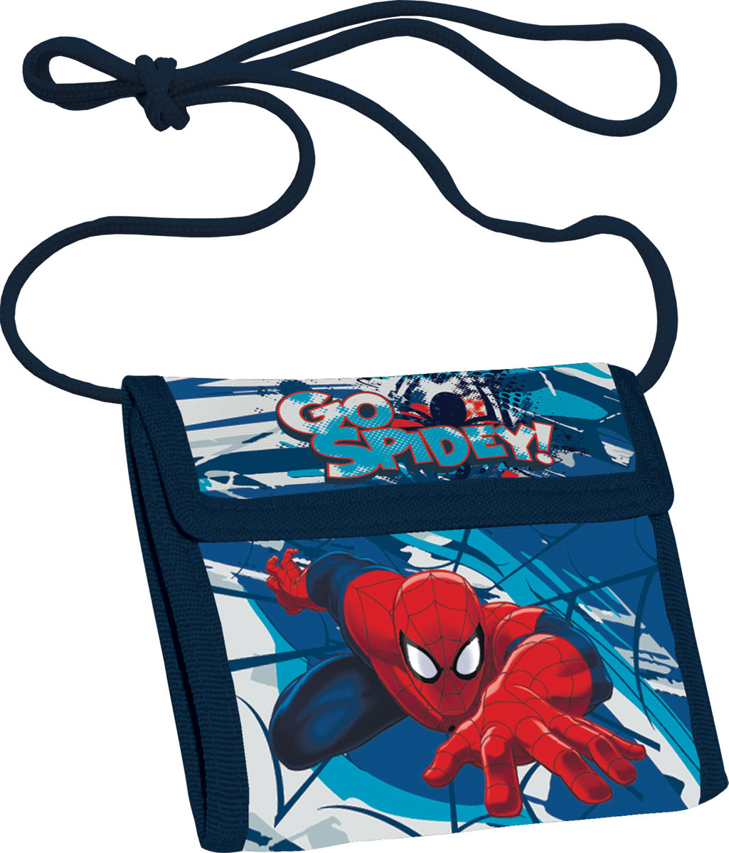 Кошелек детский Spider-Man, цвет: синийSMCB-MT1-022 Кошелек детский Spider-Man, цвет: синийSMCB-MT1-022Яркий детский кошелек Spider-Man выполнен из полиэстера и оформлен красочным рисунком. Внутри кошелек оснащен отделением для денежных купюр и карманом на застежке-молнии. Кошелек складывается втрое и закрывается широким клапаном на липучку. На внутренней стороне предусмотрен шнурок, с помощью которого изделие можно носить через плечо или на шее. Кошелек Spider-Man станет надежным спутником для вашего ребенка!