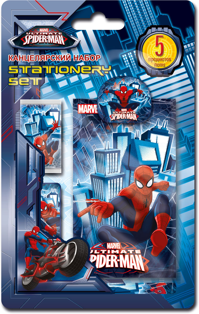 Набор канцелярский Spider-man Classic, 5 предметов. SMCB-US1-3808-BL5SMCB-US1-3808-BL5 Набор канцелярский Spider-man Classic, 5 предметов. SMCB-US1-3808-BL5SMCB-US1-3808-BL5Набор канцелярских принадлежностей Spider-man Classic станет незаменимым аксессуаром для школьника. В набор входит: мини-карандаш, блокнот, клип, ластик обернутый бумагой, точилка. Предметы набора оформлены изображением любимого героя фильма Человек-паук. Канцелярские принадлежности оригинального дизайна поднимут настроение и станут оригинальным сувениром.