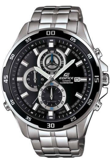 Часы мужские наручные CASIO EDIFICE, цвет: стальной, черный. EFR-547D-1AEFR-547D-1A Часы мужские наручные CASIO EDIFICE, цвет: стальной, черный. EFR-547D-1AEFR-547D-1AСтильные мужские часы CASIO EDIFICE выполнены из нержавеющей стали, минерального стекла. Циферблат изделия дополнен сверхяркой подсветкой, при нажатии на кнопку подсветки экран ярко освещается в ультрамодный цвет, символикой бренда. Часы оснащены полированным ударостойким корпусом, устойчивым к царапинам минеральным стеклом, секундомером, а также степенью влагозащиты 10 atm и тремя дополнительными циферблатами, индикатором даты. Изделие дополнено браслетом из нержавеющей стали, позволяющим максимально комфортно и быстро снимать и одевать часы при помощи застежки-клипсы. Часы поставляются в фирменной упаковке. Часы CASIO EDIFICE подчеркнут мужской характер и отменное чувство стиля у их обладателя.