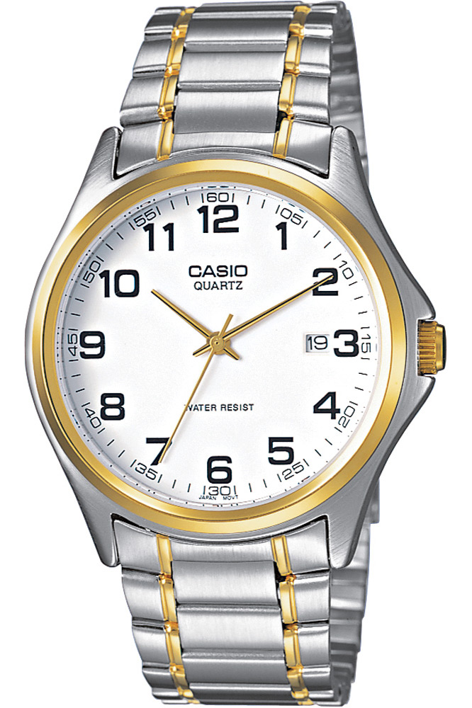 Часы мужские наручные Casio, цвет: стальной, золотистый. MTP-1188PG-7BMTP-1188PG-7B Часы мужские наручные Casio, цвет: стальной, золотистый. MTP-1188PG-7BMTP-1188PG-7BСтильные мужские часы Casio выполнены из нержавеющей стали, минерального стекла. Циферблат изделия дополнен символикой бренда. Часы оснащены полированным ударостойким корпусом, устойчивым к царапинам минеральным стеклом, а также степенью влагозащиты 5 atm. Изделие дополнено браслетом из нержавеющей стали, позволяющим максимально комфортно и быстро снимать и одевать часы при помощи застежки-клипсы. Часы поставляются в фирменной упаковке. Часы Casio подчеркнут мужской характер и отменное чувство стиля у их обладателя.