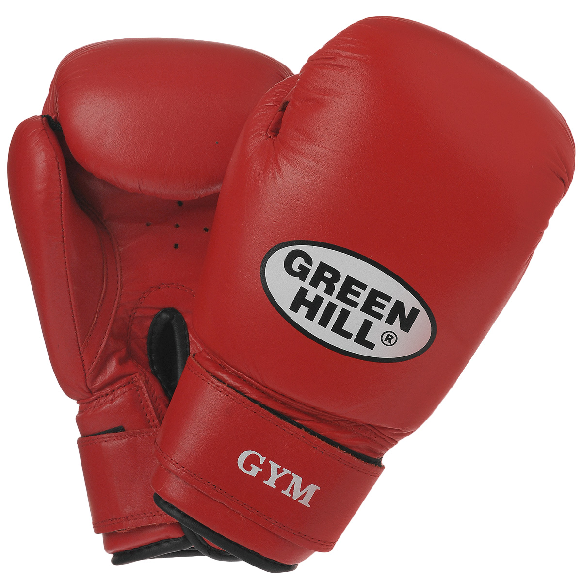 Перчатки боксерские Green Hill Gym, цвет: красный. Вес 12 унцийBGG-2018 Перчатки боксерские Green Hill Gym, цвет: красный. Вес 12 унцийBGG-2018Боксерские тренировочные перчатки Green Hill Gym выполнены из натуральной кожи. Они специально разработаны для тренировочных спаррингов. Перфорированная поверхность в области ладони позволяют создать максимально комфортный терморежим во время занятий. Наполнитель из предварительно сформированного пенополиуретана. Широкий ремень, охватывая запястье, полностью оборачивается вокруг манжеты, благодаря чему создается дополнительная защита лучезапястного сустава от травмирования. Застежка на липучке способствует быстрому и удобному одеванию перчаток, плотно фиксирует перчатки на руке.