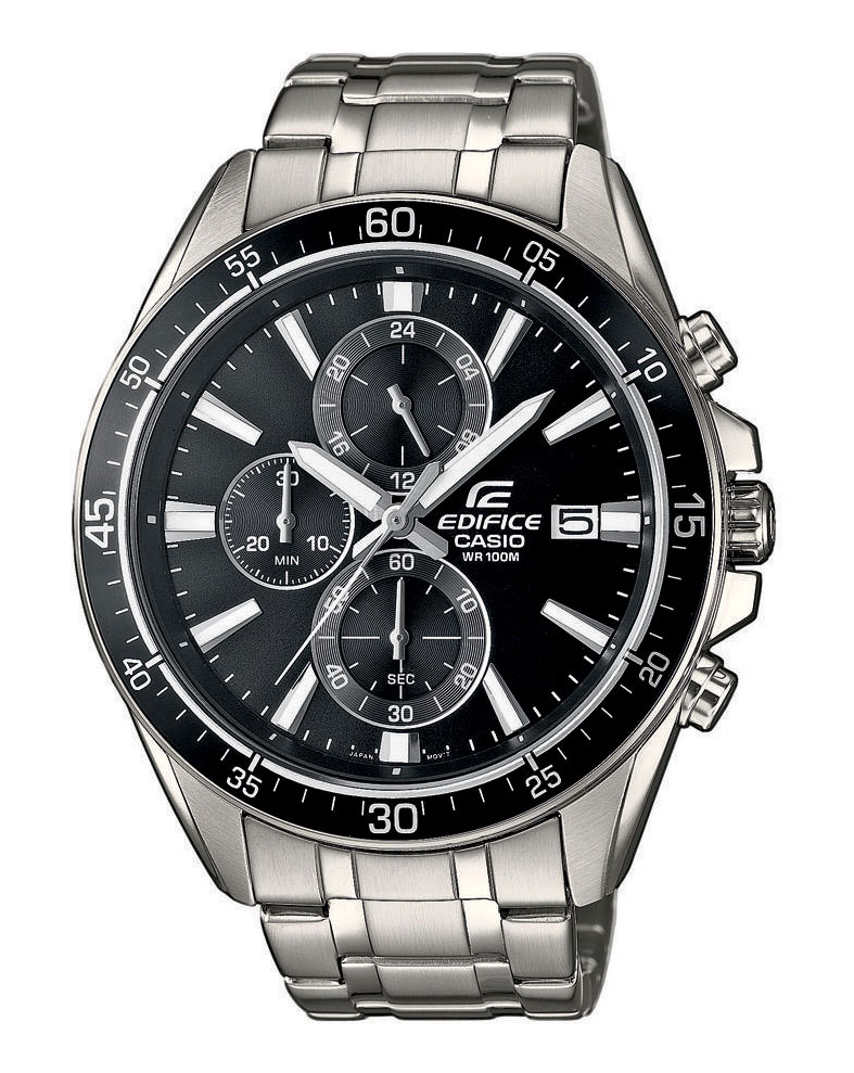 Часы мужские наручные CASIO EDIFICE, цвет: стальной, черный. EFR-546D-1AEFR-546D-1A Часы мужские наручные CASIO EDIFICE, цвет: стальной, черный. EFR-546D-1AEFR-546D-1AСтильные мужские часы CASIO EDIFICE выполнены из нержавеющей стали, минерального стекла. Циферблат изделия дополнен сверхяркой подсветкой, при нажатии на кнопку подсветки экран ярко освещается в ультрамодный цвет, символикой бренда. Часы оснащены полированным ударостойким корпусом, устойчивым к царапинам минеральным стеклом, секундомером, а также степенью влагозащиты 10 atm и тремя дополнительными циферблатами, индикатором даты. Изделие дополнено браслетом из нержавеющей стали, позволяющим максимально комфортно и быстро снимать и одевать часы при помощи застежки-клипсы. Часы поставляются в фирменной упаковке. Часы CASIO EDIFICE подчеркнут мужской характер и отменное чувство стиля у их обладателя.
