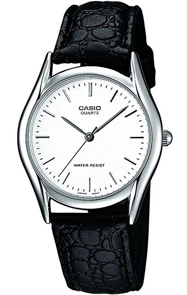 Часы наручные мужские Casio, цвет: серебристый, белый, черный. MTP-1154PE-7AMTP-1154PE-7A Часы наручные мужские Casio, цвет: серебристый, белый, черный. MTP-1154PE-7AMTP-1154PE-7AСтильные мужские часы Casio выполнены из нержавеющей стали, минерального стекла и натуральной кожи. Циферблат изделия оформлен символикой бренда. Часы оснащены полированным ударостойким корпусом, устойчивым к царапинам минеральным стеклом, а также степенью влагозащиты 3 atm. Часы дополнены ремнем из натуральной кожи с тиснением под рептилию и пряжкой, которая позволит максимально комфортно и быстро снимать и одевать часы. Изделие поставляется в фирменной упаковке. Часы Casio подчеркнут мужской характер и отменное чувство стиля у их обладателя.