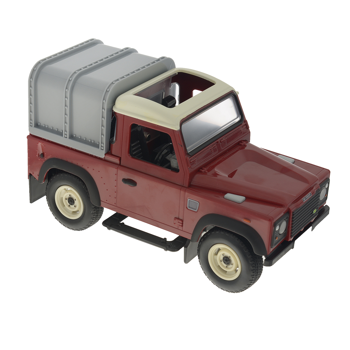 Tomy Модель автомобиля Land Rover Defender42707A2_бордовый Tomy Модель автомобиля Land Rover Defender42707A2_бордовыйАвтомобиль TOMY Land Rover Defender, изготовленная из прочного пластика, это уменьшенная модель настоящего внедорожника, выполненная в высоком качестве и с большим вниманием к деталям. Такая машина идеально подходит для сельскохозяйственных работ. Модель оснащена реалистичной съемной кабиной, сиденьем водителя внутри и вращающимся рулем. Сзади имеется крепление для прицепа. Игрушка оснащена реалистичными световыми и звуковыми эффектами, фары светятся. У внедорожника мощные прорезиненные колеса, что обеспечивает сохранность напольного покрытия. Благодаря высококачественному прочному пластику машина замечательно подойдет и для игр на улице. Совместим с другими моделями и игрушками серии Britains Big Farm. Рекомендуется докупить 3 батарейки типа ААА (товар комплектуется демонстрационными).