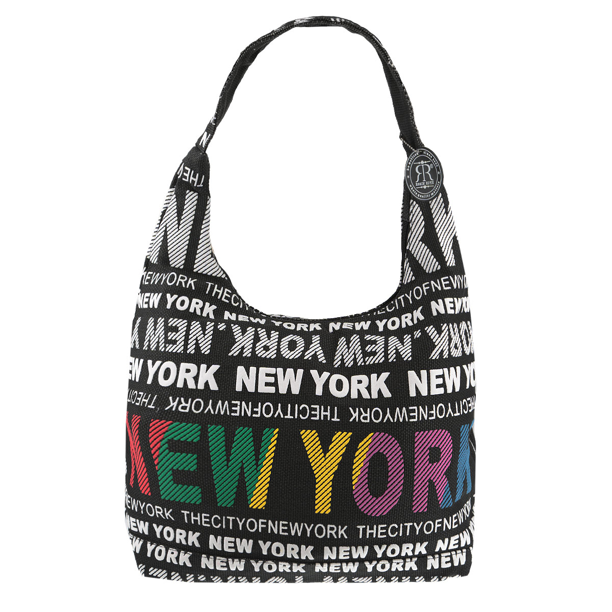 Сумка женская Robin Ruth New York, цвет: черный, белый. BNY504-XBNY504-X Сумка женская Robin Ruth New York, цвет: черный, белый. BNY504-XBNY504-XОригинальная женская сумка New York выполнена из канваса и дополнена ярким принтом с надписями. Изделие содержит одно основное отделение, закрывающееся на застежку-молнию. Внутри - врезной карман на молнии и накладной кармашек для телефона. Сумка оснащена практичной лямкой, которая дополнена брелоком на цепочке. Стильная сумка позволит вам подчеркнуть свою индивидуальность, и сделает ваш образ завершенным.