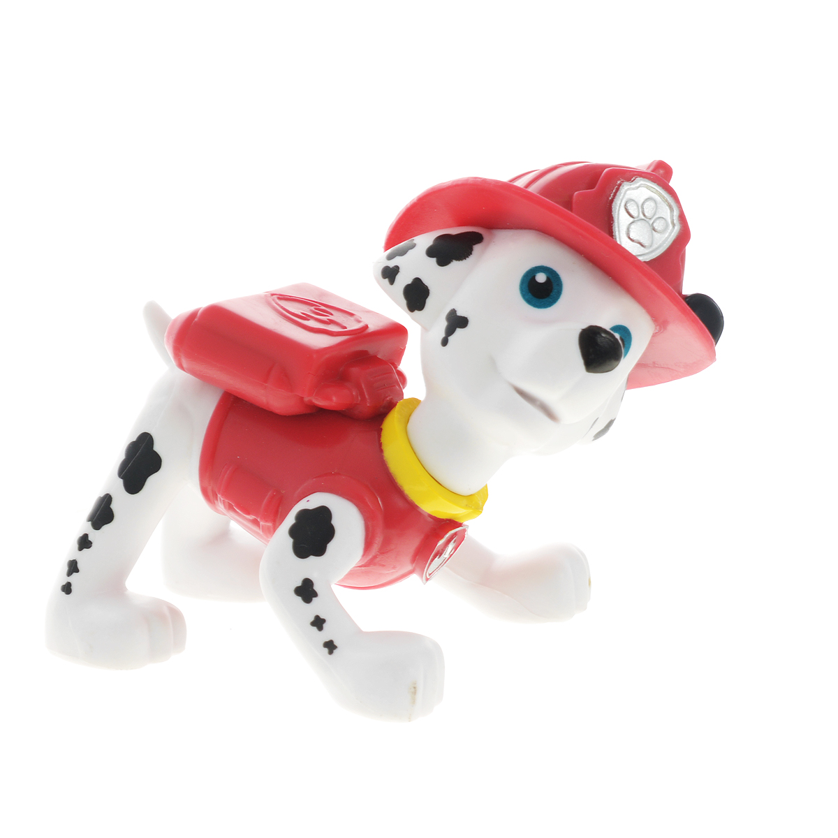 Фигурка Paw Patrol Marshall16612 Marshall/20066915 Фигурка Paw Patrol Marshall16612 Marshall/20066915Фигурка Paw Patrol Marshall приведет в восторг любого маленького поклонника очаровательного далматинца из мультфильма Щенячий патруль. Фигурка выполнена из прочного высококачественного пластика. Голова фигурки вращается. Песик Маршалл в широкополой каске пожарного и с огнетушителем на спине готов в любую минуту примчаться на помощь! Ваш малыш сможет часами играть с этой очаровательной фигуркой, разыгрывая сценки из мультфильма, или придумывая собственные истории. Веселый и озорной щенок-пожарный непременно станет лучшим другом вашего ребенка!