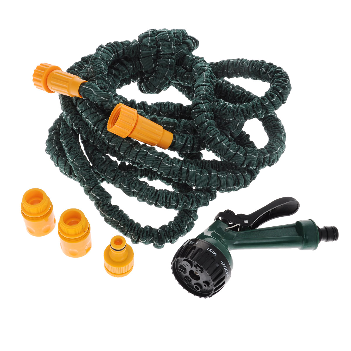 Шланг садовый Bradex Pocket Hose Ultra, с лейкой, цвет: зеленый, 5-15 мTD 0257 Шланг садовый Bradex Pocket Hose Ultra, с лейкой, цвет: зеленый, 5-15 мTD 0257Садовый шланг Bradex Pocket Hose Ultra - это прекрасный шланг, удлиняющийся в 3 раза. Подключите шланг к крану и можете приступать к использованию. Очень легкий вес, что делает шланг еще более удобным в эксплуатации. Внутри шланг выполнен из латекса, снаружи - полиэстер. Шланг подходит как для полива рассады, цветов, газонов, так и для мытья машины. Особенности: - удобный и легкий, - растягивается в длину при поступлении воды, - автоматически возвращается в исходный размер, - подключается к стандартным кранам, - не перекручивается, не заламывается, не путается, - гибкий, - удобная сборка, - удлиняется в 3 раза. Для более удобного полива, в комплекте имеется специальная насадка-лейка. Длина шланга без воды: 5 м. Длина шланга при наполнении водой: 15 м.