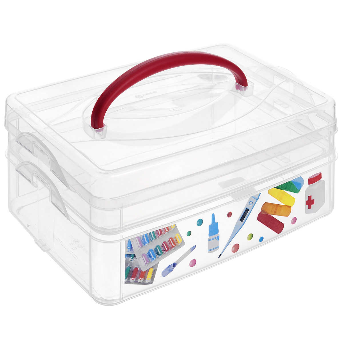 Контейнер для мелочей Econova Multi Box, с ручкой, 2 секции, 24,5 см х 16 см х 10,5 смС12333 Контейнер для мелочей Econova Multi Box, с ручкой, 2 секции, 24,5 см х 16 см х 10,5 смС12333Контейнер для мелочей Econova Multi Box выполнен из высококачественного прозрачного пластика. Это отличное место для хранения материалов для рукоделия, различных аксессуаров. Изделие декорировано ярким рисунком. Контейнер легко открывается, оснащен двумя съемными отделениями и специальной пластиковой ручкой для переноски. Не требует особого ухода. Благодаря малым габаритам, контейнер занимает очень мало места. Контейнер Econova Multi Box - идеальное решение для аккуратного хранения вещей. Размер маленького отделения: 23,5 см х 15,5 см х 4,5 см. Размер большого отделения: 23,5 см х 15,5 см х 6 см.
