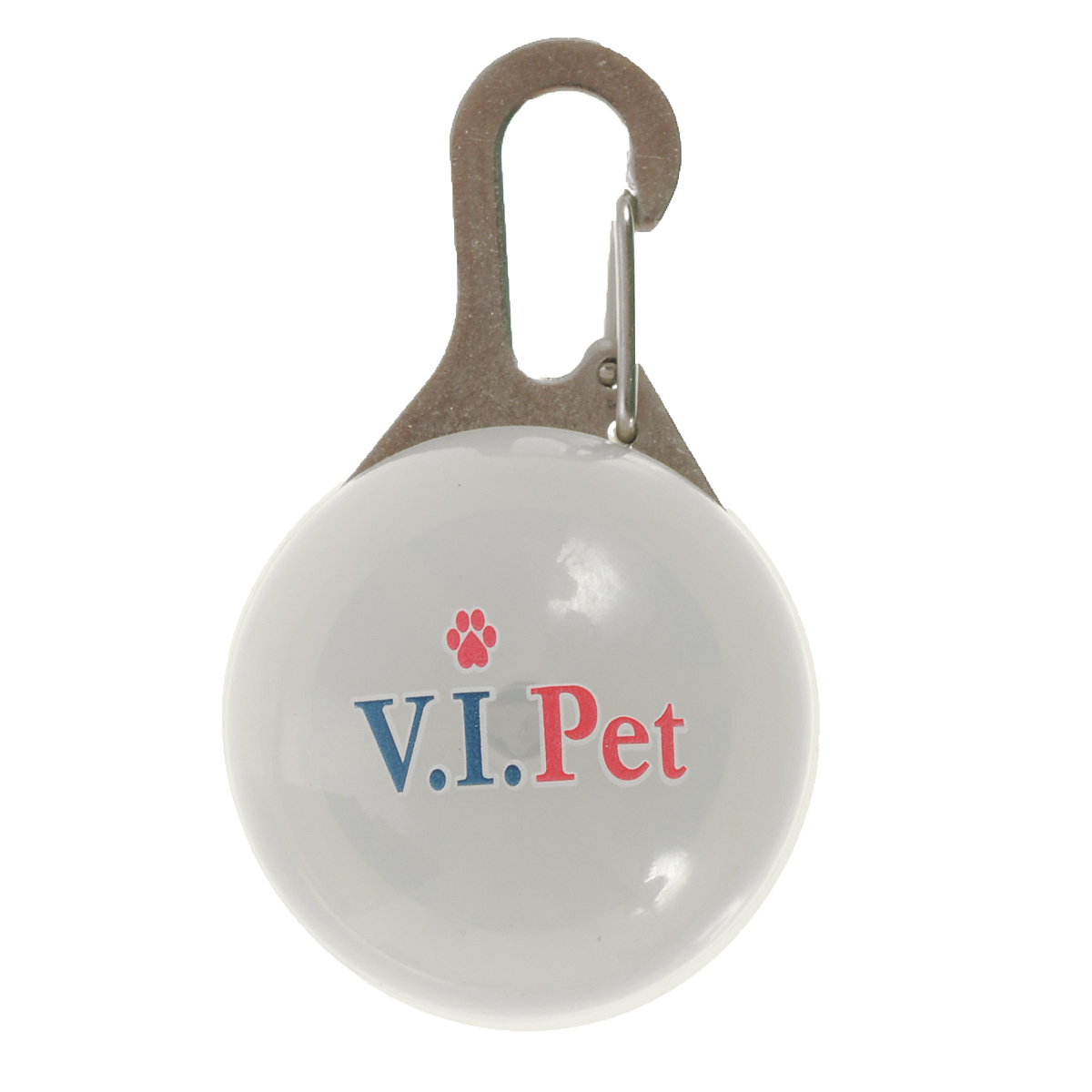 Маячок на ошейник V.I.Pet Круглый, цвет: белый01004 Маячок на ошейник V.I.Pet Круглый, цвет: белый01004Маячок на ошейник V.I.Pet Круглый, изготовленный из высокопрочного металла и пластика, предназначен для выгула животных в темное время суток. Маячок оснащен светоотражателем и карабином, обеспечивающим легкое и надежное крепление к ошейнику. Световой маячок хорошо виден в темноте, обеспечивает безопасность и позволяет видеть передвижение вашего питомца. Маячок имеет 2 режима мигания и 7 цветов. Маячок работает от батареек, которые входят в комплект. Диаметр: 3 см.